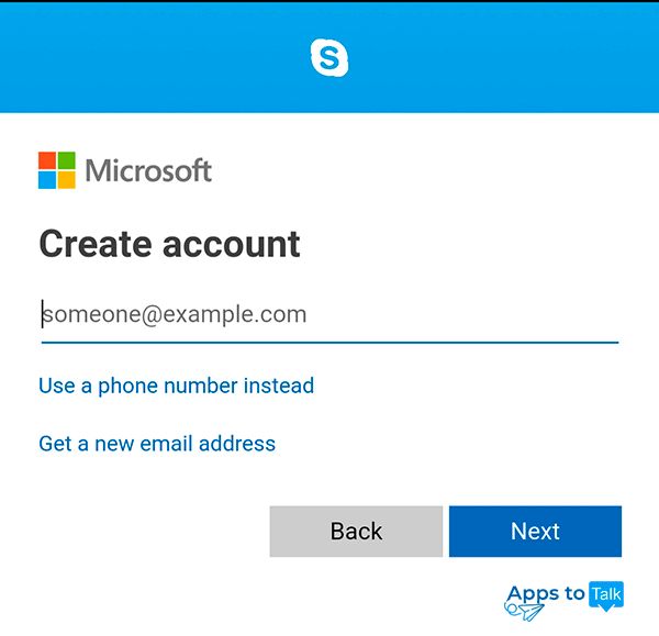 how to create skype account without microsoft account