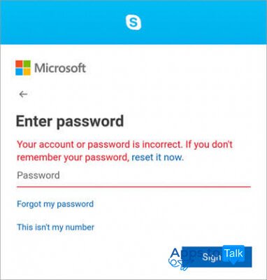 problems with sign in skype
